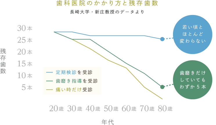 歯科医院のかかり方と残存歯数